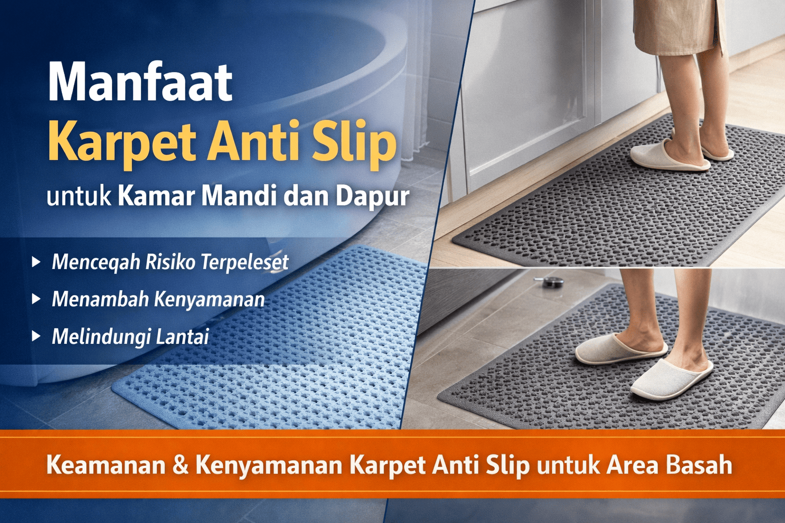 Manfaat Karpet Anti Slip untuk Kamar Mandi dan Dapur