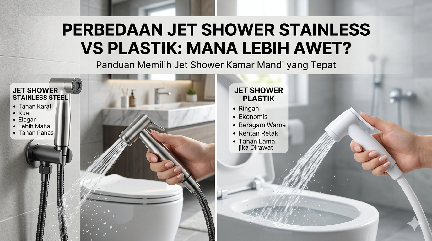 Perbedaan Jet Shower Stainless vs Plastik, Mana Lebih Awet?