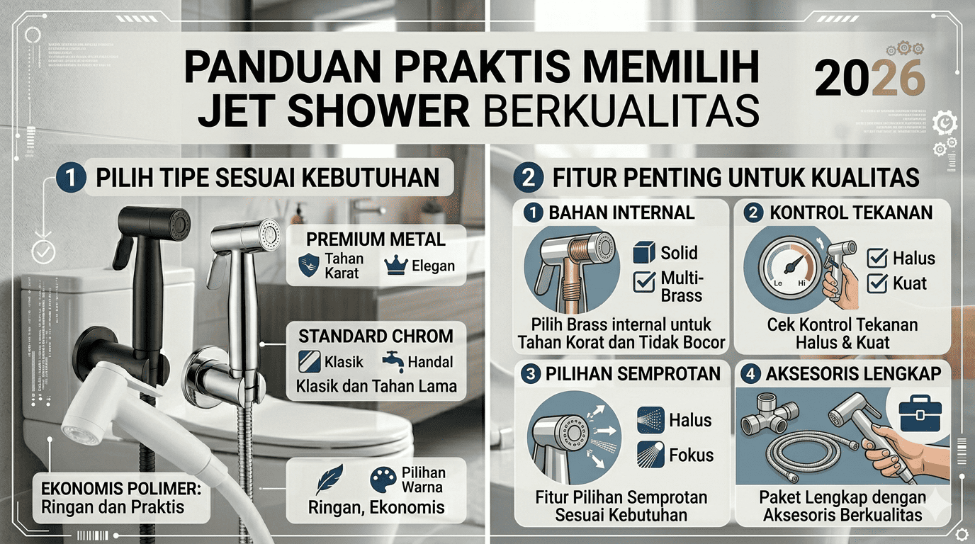Harga Jet Shower Terbaru 2026 dan Cara Memilih yang Berkualitas
