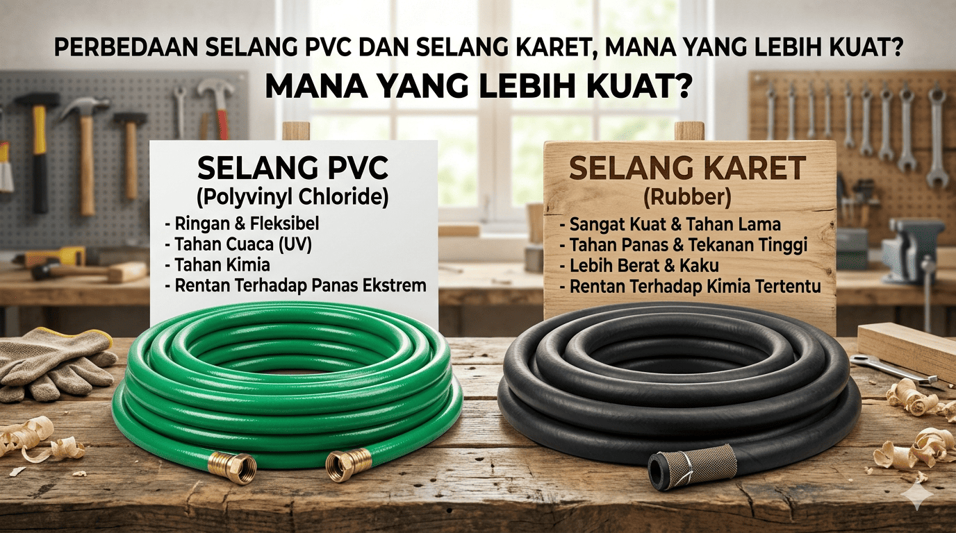 Perbedaan Selang PVC dan Selang Karet, Mana yang Lebih Kuat?
