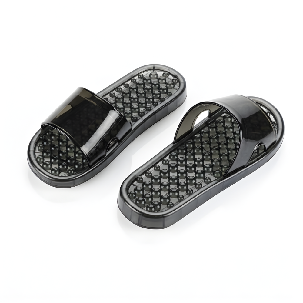SSBO Sandal Pijat Refleksi Terapi Hitam – Sandal Kesehatan Elegan, Anti Selip & Nyaman Dipakai Harian