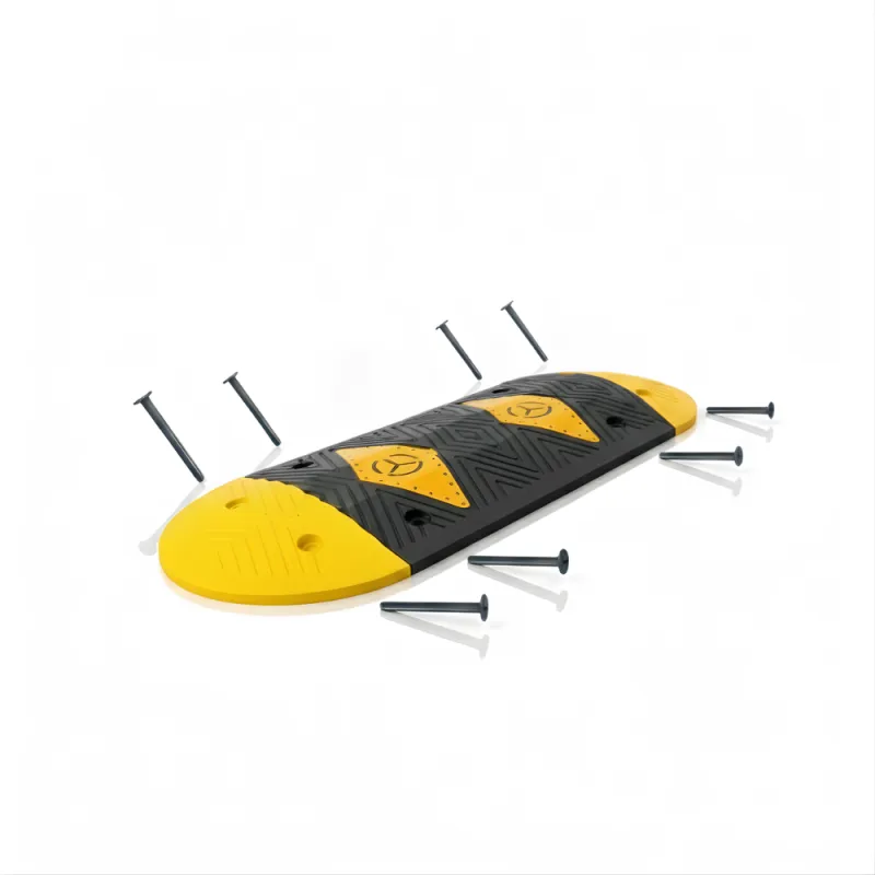 SSBO Paket Lengkap Polisi Tidur Karet 50 cm + 2 Ujung & 8 Baut  Pembatas Jalan Aman, Anti Slip & Tahan Lama