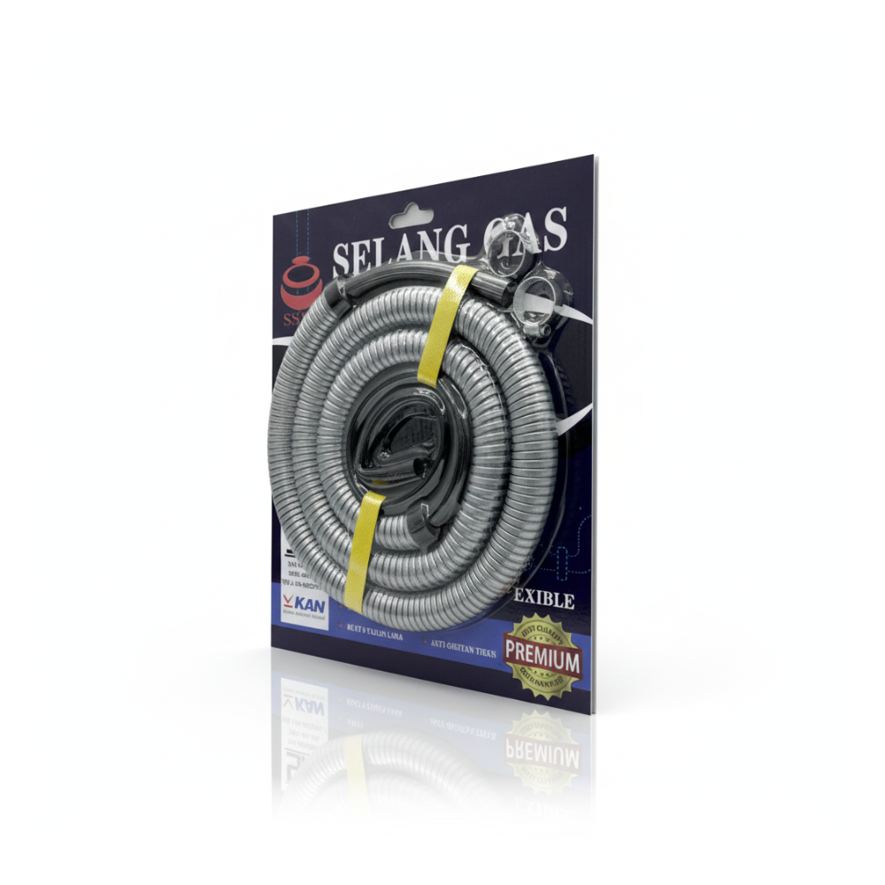 SSBO Paket Selang Gas dengan Ring & Selongsong Pengaman – Selang Gas Aman & Praktis Siap Pasang untuk Kompor LPG Rumah Tangga