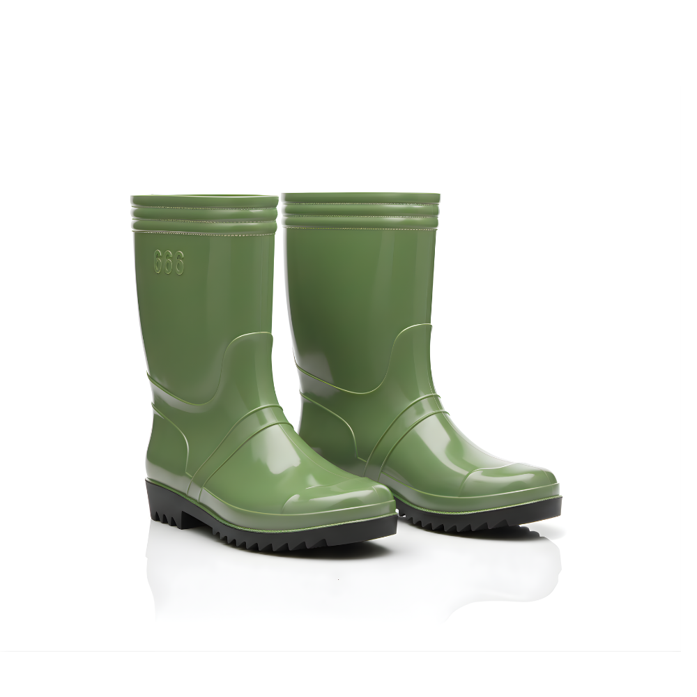 Sepatu Boot Karet Warna Hijau Anti Air & Anti Slip – Tinggi 25 cm, Kuat, Lentur & Nyaman Dipakai