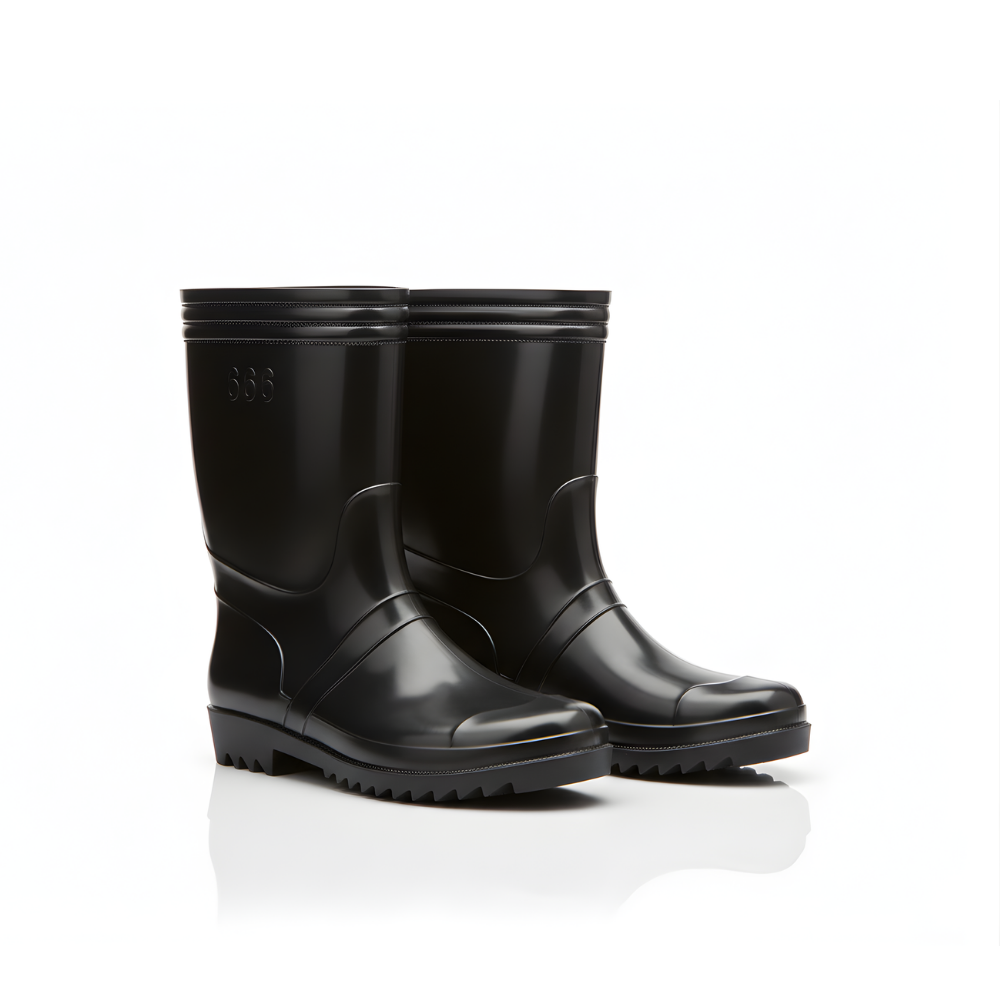 Sepatu Boot Karet Warna Hitam Anti Air & Anti Slip – Tinggi 25 cm, Kuat, Lentur & Nyaman Dipakai