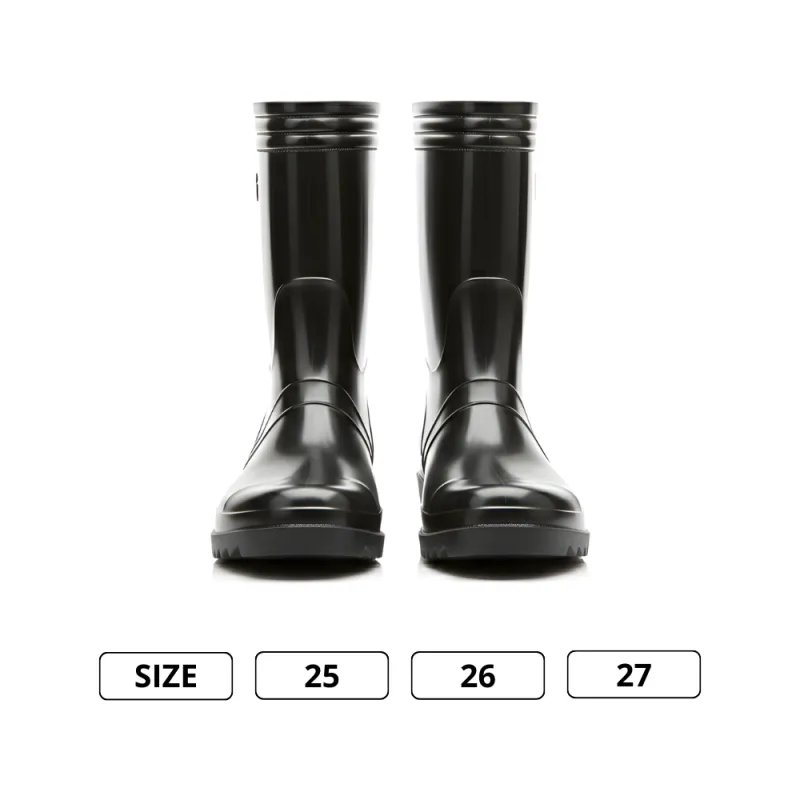 Sepatu Boot Karet Warna Hitam Anti Air & Anti Slip – Tinggi 25 cm, Kuat, Lentur & Nyaman Dipakai