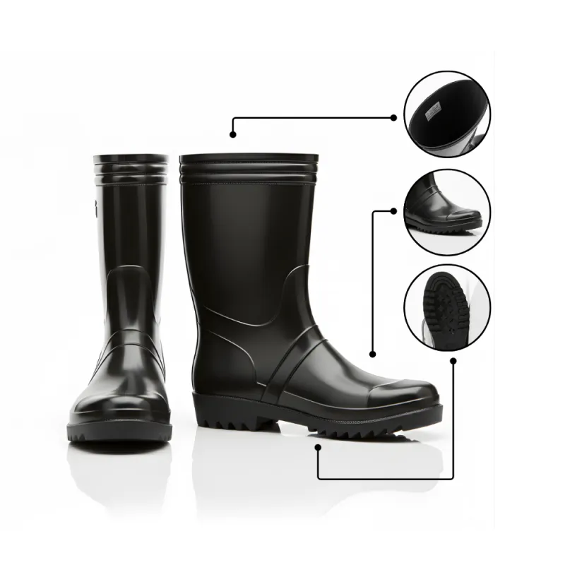 Sepatu Boot Karet Warna Hitam Anti Air & Anti Slip – Tinggi 25 cm, Kuat, Lentur & Nyaman Dipakai