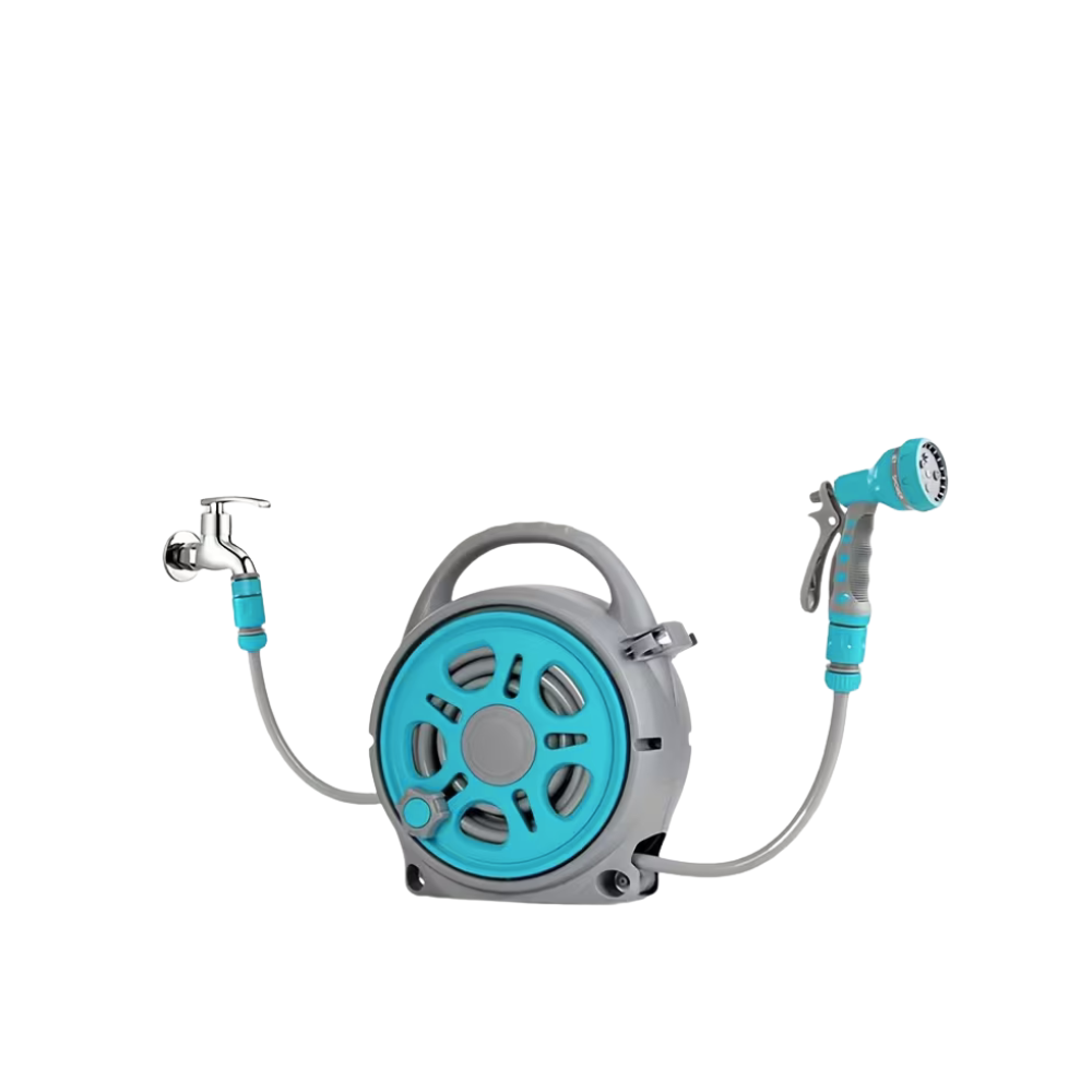 SSBO Selang Air Roll 12 Meter Warna Biru – Gulung Manual, Dengan Semprotan, Tanpa Stand, Praktis & Fleksibel