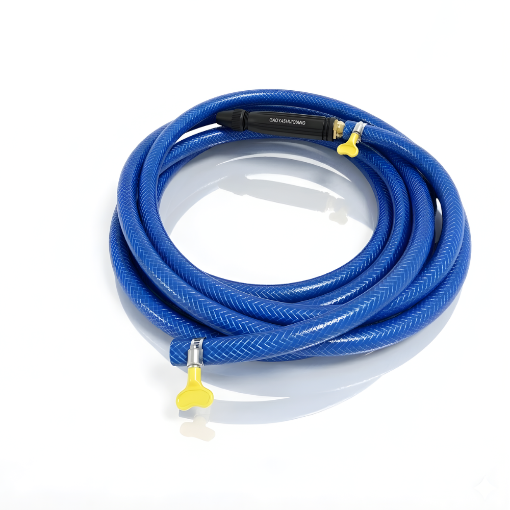 Selang Air PVC Serat Benang Biru ⅝ & ¾ Inch SSBO – Nozzle Stick + 2 Klem, Anti Lumut, Kuat & Fleksibel