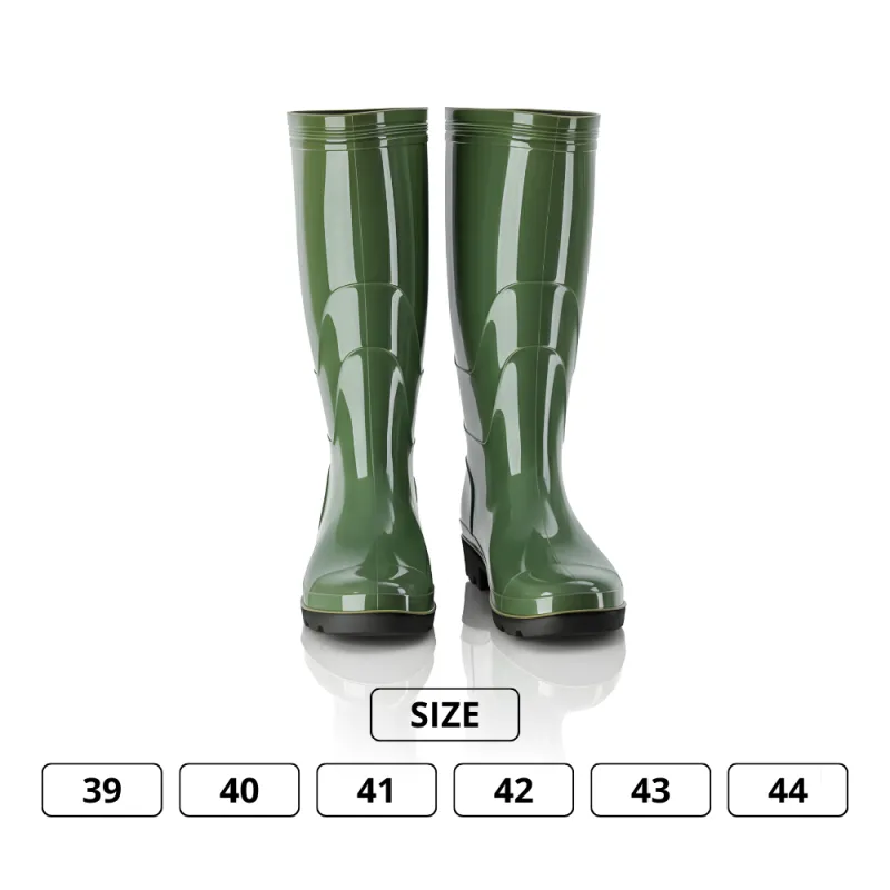 Sepatu Boot Karet PVC Premium Warna Hijau Anti Air & Anti Slip – Tinggi 38 cm, Kuat, Lentur & Nyaman Dipakai