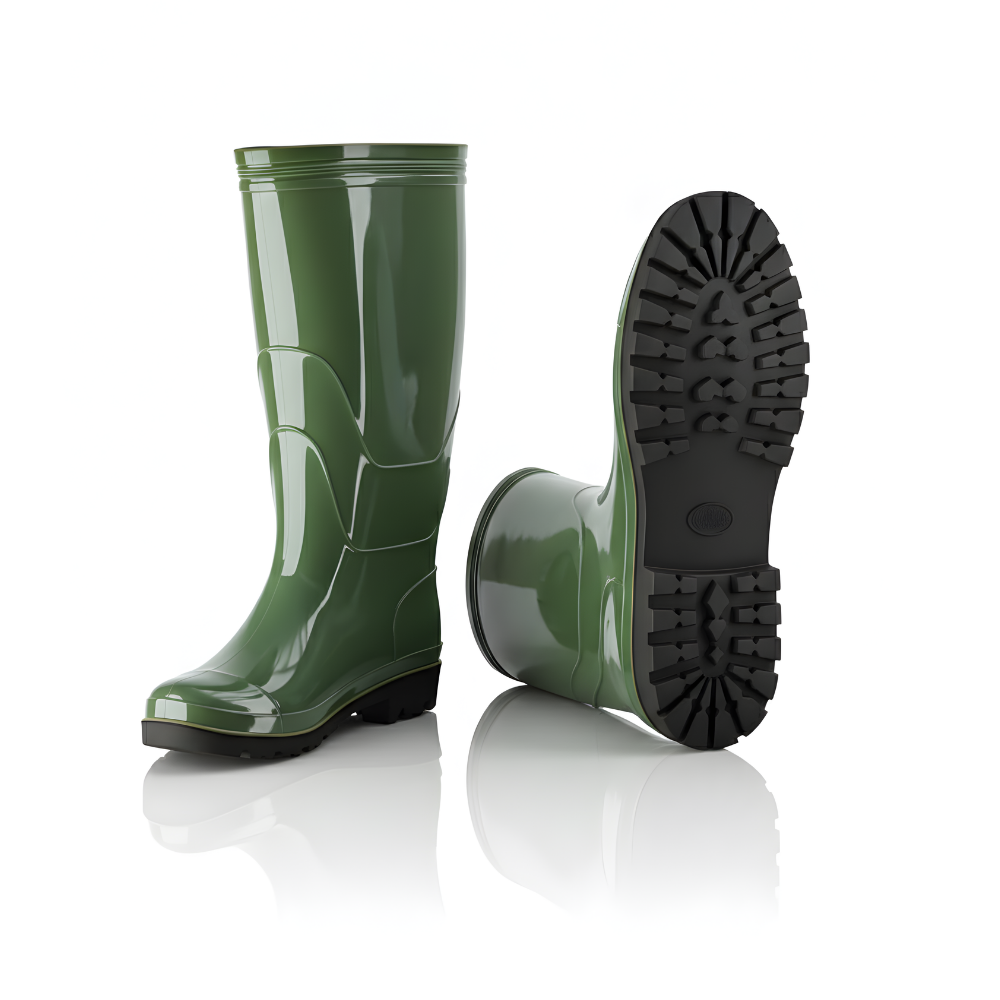 Sepatu Boot Karet PVC Premium Warna Hijau Anti Air & Anti Slip – Tinggi 38 cm, Kuat, Lentur & Nyaman Dipakai