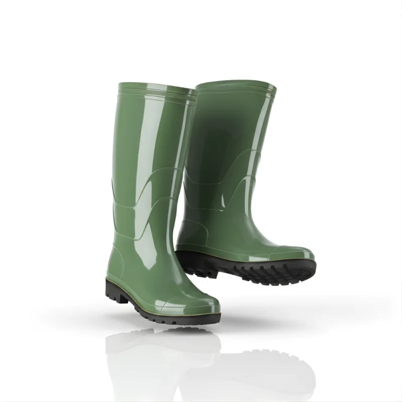 Sepatu Boot Karet PVC Premium Warna Hijau Anti Air & Anti Slip – Tinggi 38 cm, Kuat, Lentur & Nyaman Dipakai