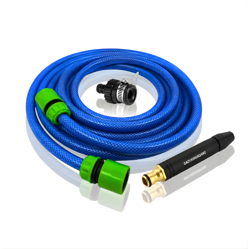 Paket Selang Air Serat Benang Biru SSBO ½, ⅝ & ¾ Inch – Nozzle Stick, 2 Konektor & Fitting Siap Pakai, Tahan Tekanan, Anti Lumut & Fleksibel