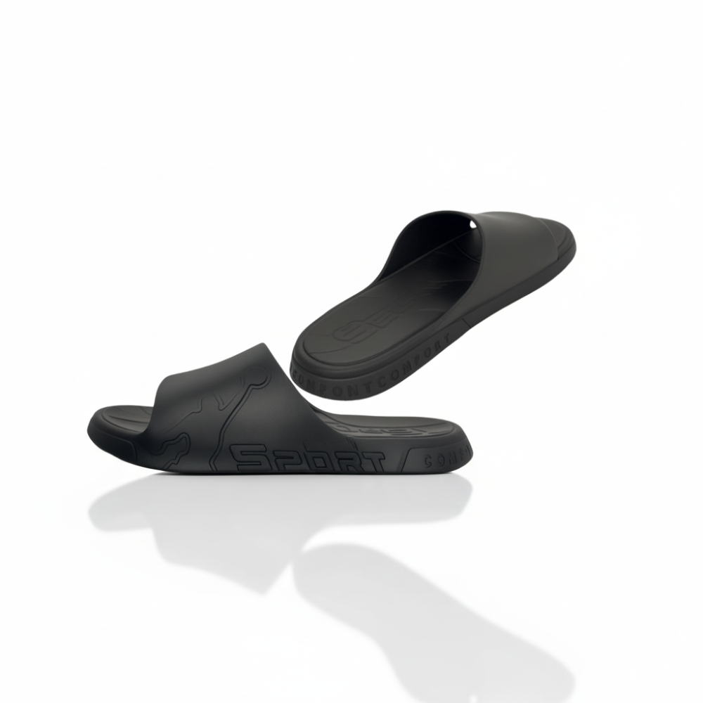 SSBO Sandal Pria Sports PVC Hitam – Sol Nyaman & Stylish