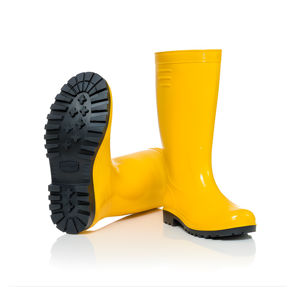 Sepatu Boot Karet PVC Premium Warna Kuning Anti Air & Anti Slip – Tinggi 38 cm, Kuat, Lentur & Nyaman Dipakai
