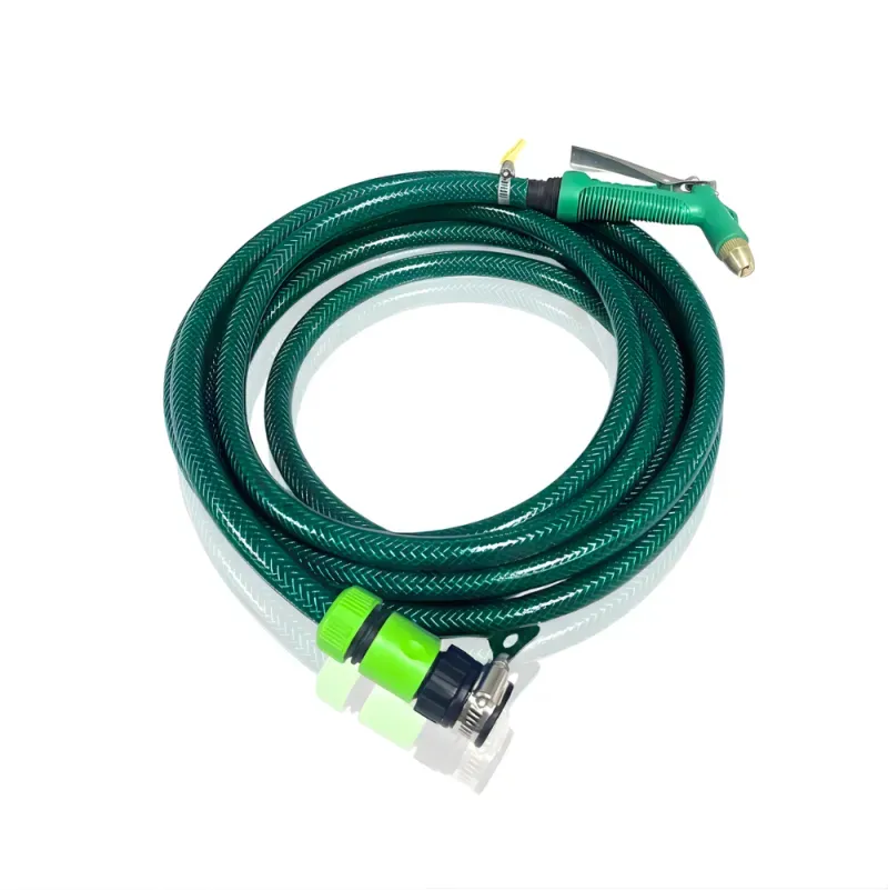 Paket Selang Air Serat Benang Hijau SSBO ½, ⅝, & ¾ Inch – Water Gun Nozzle, 2 Konektor & Fitting Lengkap – Kuat, Fleksibel & Siap Pakai