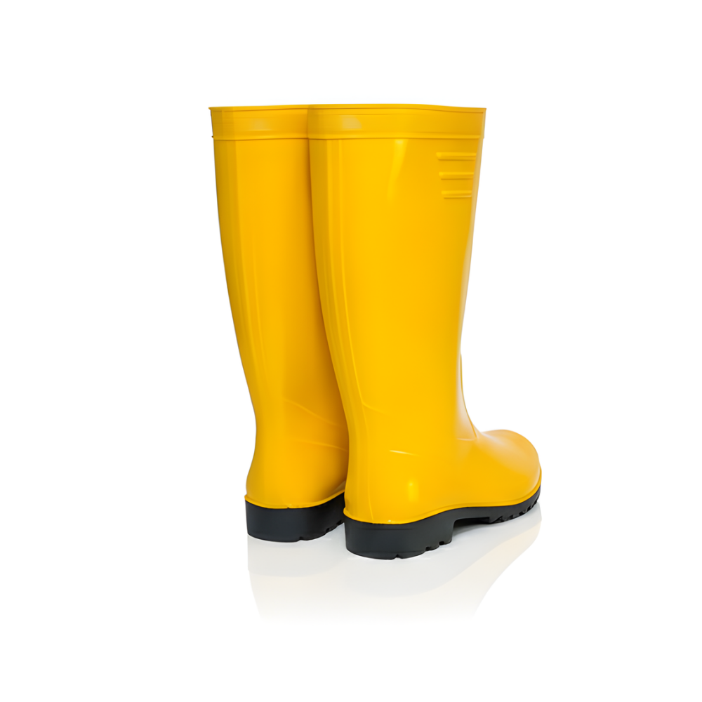 Sepatu Boot Karet PVC Premium Warna Kuning Anti Air & Anti Slip – Tinggi 38 cm, Kuat, Lentur & Nyaman Dipakai