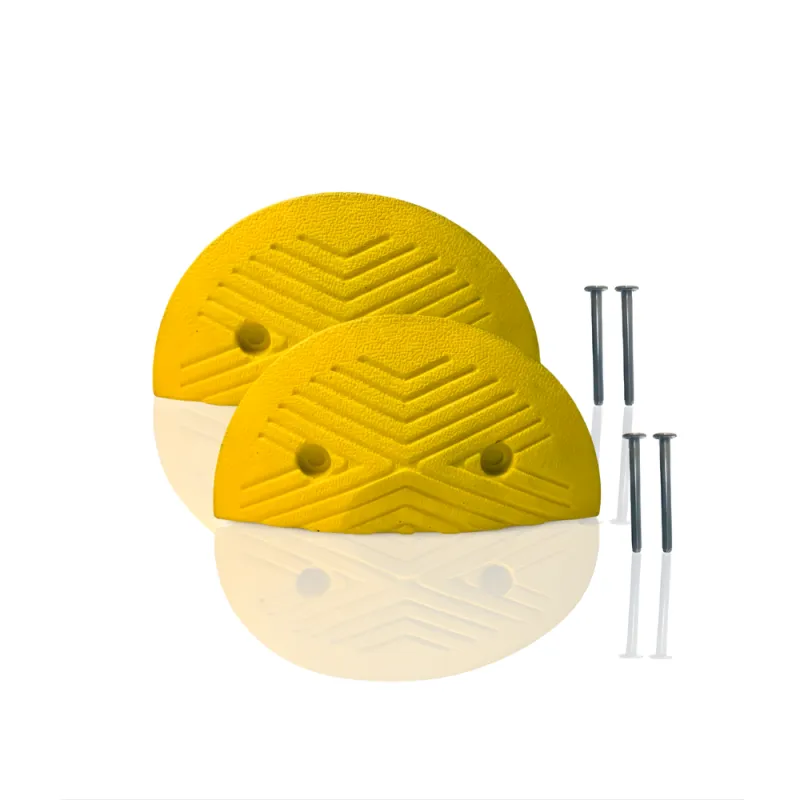 2 Ujung Polisi Tidur SSBO 4×18×35 cm – Warna Kuning + 4 Baut Pemasangan, Anti Slip & Mudah Dipasang