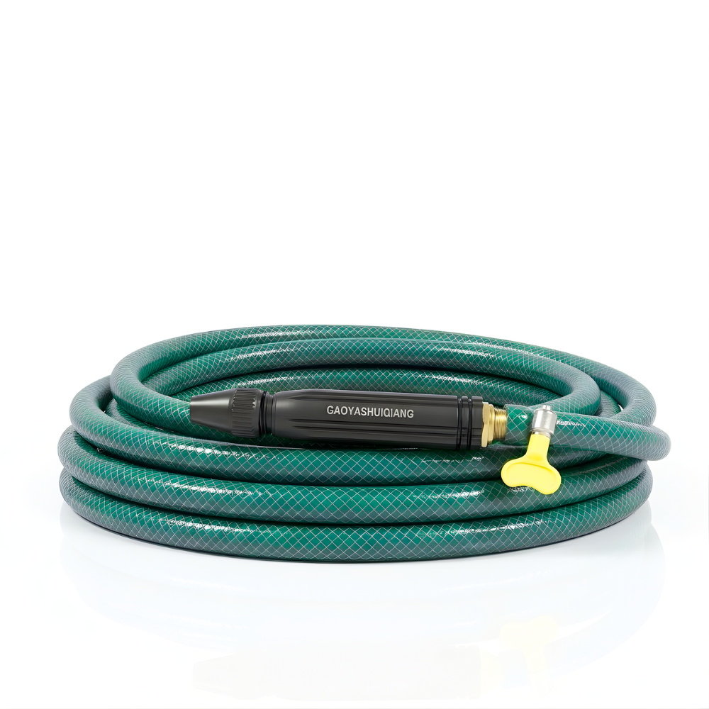 Selang Air PVC Serat Benang Hijau ⅝ & ¾ Inch SSBO – Nozzle Stick + 2 Klem – Kuat, Fleksibel, Anti Lumut & Siap Pakai