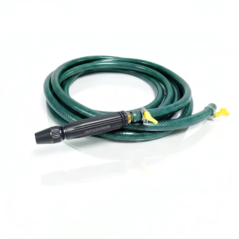 Selang Air PVC Serat Benang Hijau ⅝ & ¾ Inch SSBO – Nozzle Stick + 2 Klem – Kuat, Fleksibel, Anti Lumut & Siap Pakai