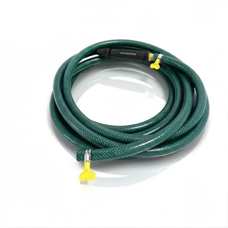 Selang Air PVC Serat Benang Hijau ⅝ & ¾ Inch SSBO – Nozzle Stick + 2 Klem – Kuat, Fleksibel, Anti Lumut & Siap Pakai