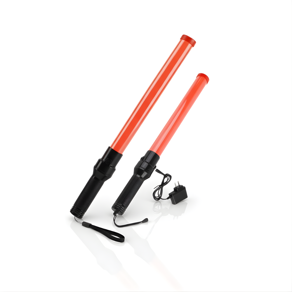 SSBO Traffic Baton LED – Tongkat Lampu Pengatur Lalu Lintas, Senter Multifungsi, Lampu Merah Berkedip & Baterai Tahan Lama