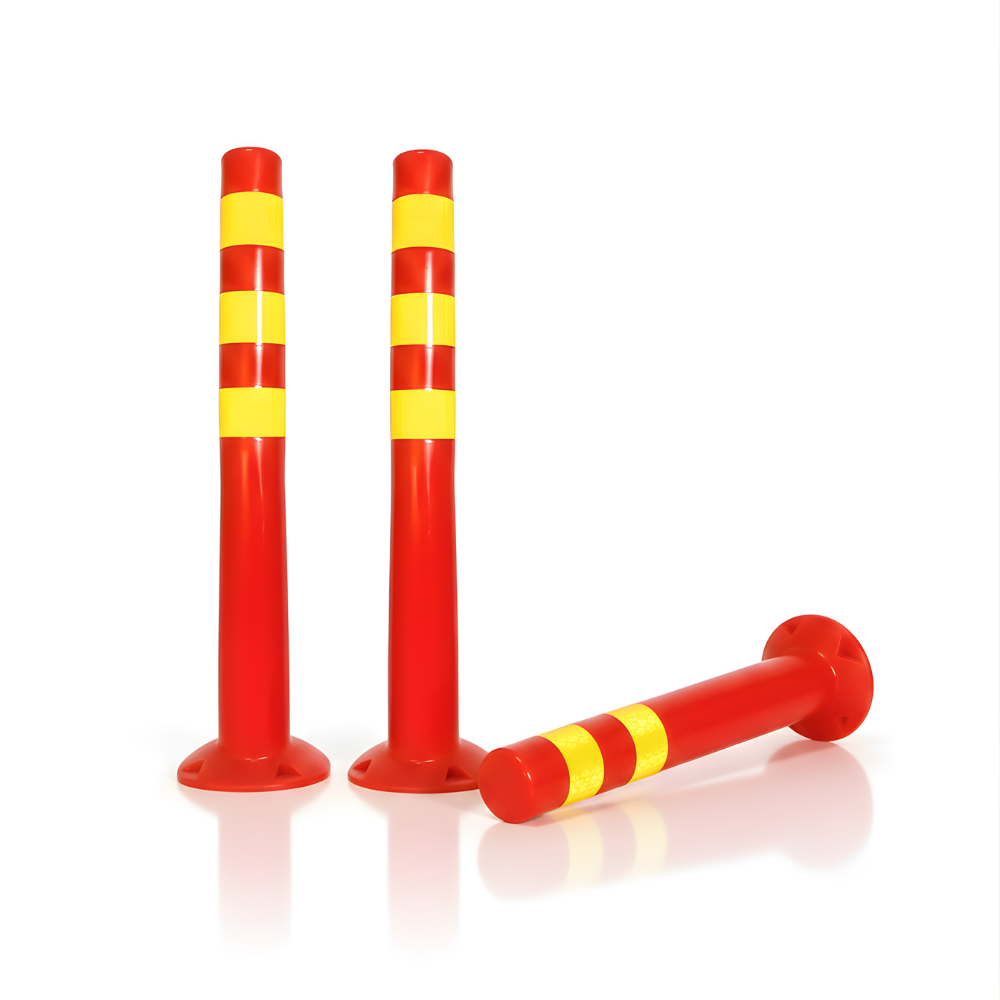 Tiang Lalu Lintas SSBO – Fleksibel, Tinggi 70 cm, Diameter 15 cm, Reflektif & Anti Benturan