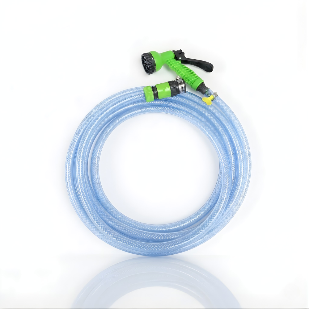 Paket Selang Air Serat Benang Transparan SSBO ½, ⅝, ¾ Inch – Nozzle 7 Mode, 2 Konektor & Fitting Lengkap – Kuat, Fleksibel & Siap Pakai