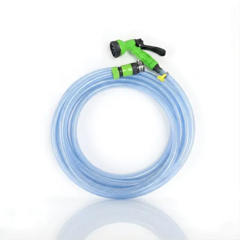 Paket Selang Air Serat Benang Transparan SSBO ½, ⅝, ¾ Inch – Nozzle 7 Mode, 2 Konektor & Fitting Lengkap – Kuat, Fleksibel & Siap Pakai