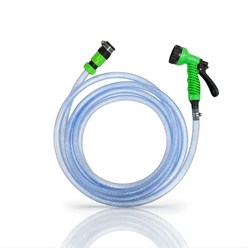 Paket Selang Air Serat Benang Transparan SSBO ½, ⅝, ¾ Inch – Nozzle 7 Mode, 2 Konektor & Fitting Lengkap – Kuat, Fleksibel & Siap Pakai
