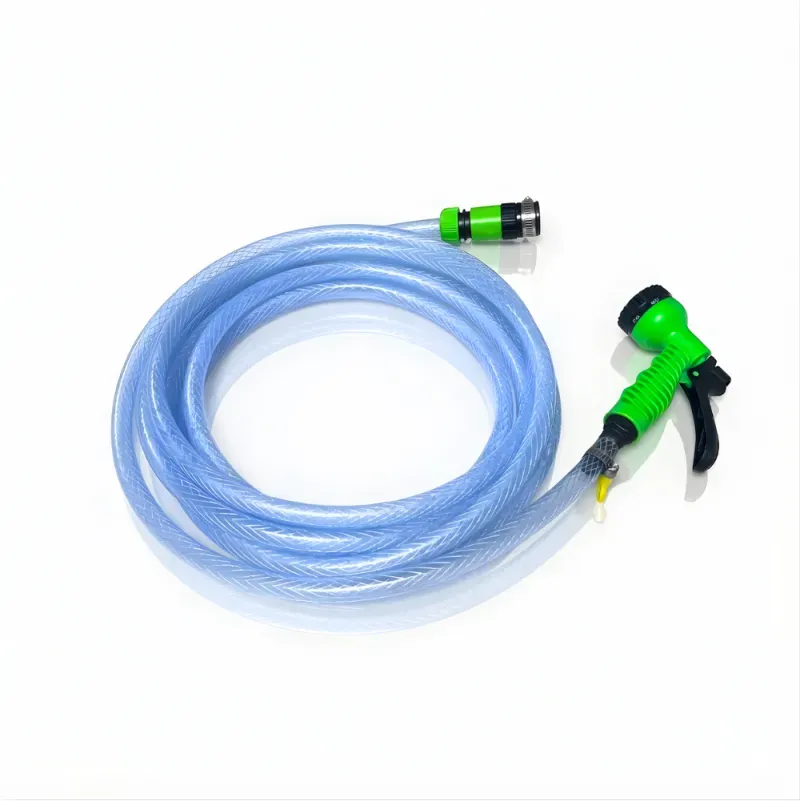 Paket Selang Air Serat Benang Transparan SSBO ½, ⅝, ¾ Inch – Nozzle 7 Mode, 2 Konektor & Fitting Lengkap – Kuat, Fleksibel & Siap Pakai