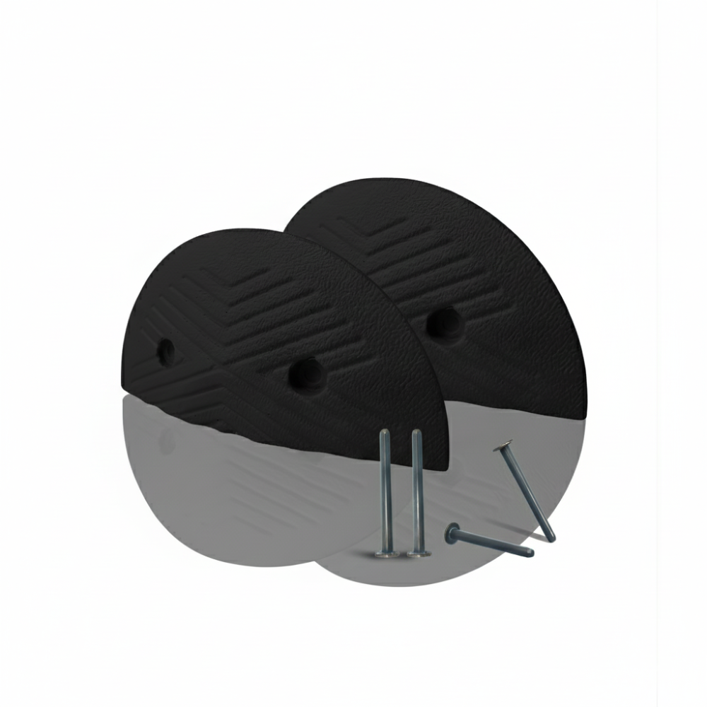 2 Ujung Polisi Tidur SSBO 4×18×35 + 4 Baut Pemasangan – Warna Hitam, Anti Slip & Mudah Dipasang