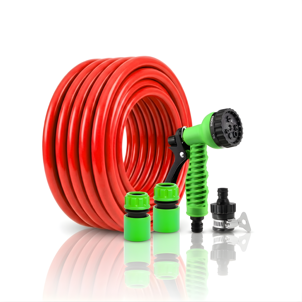 Paket Selang Air Elastis 1.5mm SSBO ½, ⅝ & ¾ Inch – Nozzle 7 Mode, Konektor & Fitting Lengkap