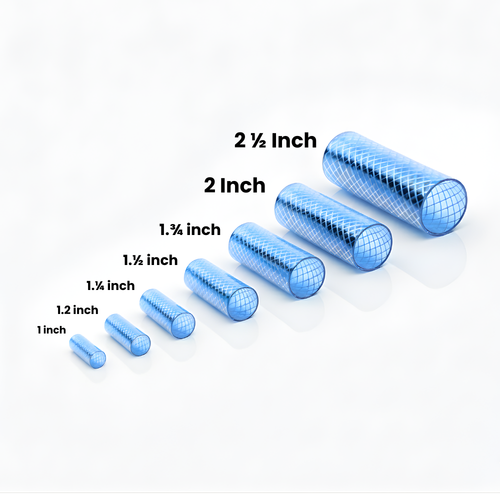 Selang Air Transparan Serat Benang Tebal 5 mm SSBO – Transparan, Fleksibel, Tebal & Tahan Tekanan untuk Air & Industri