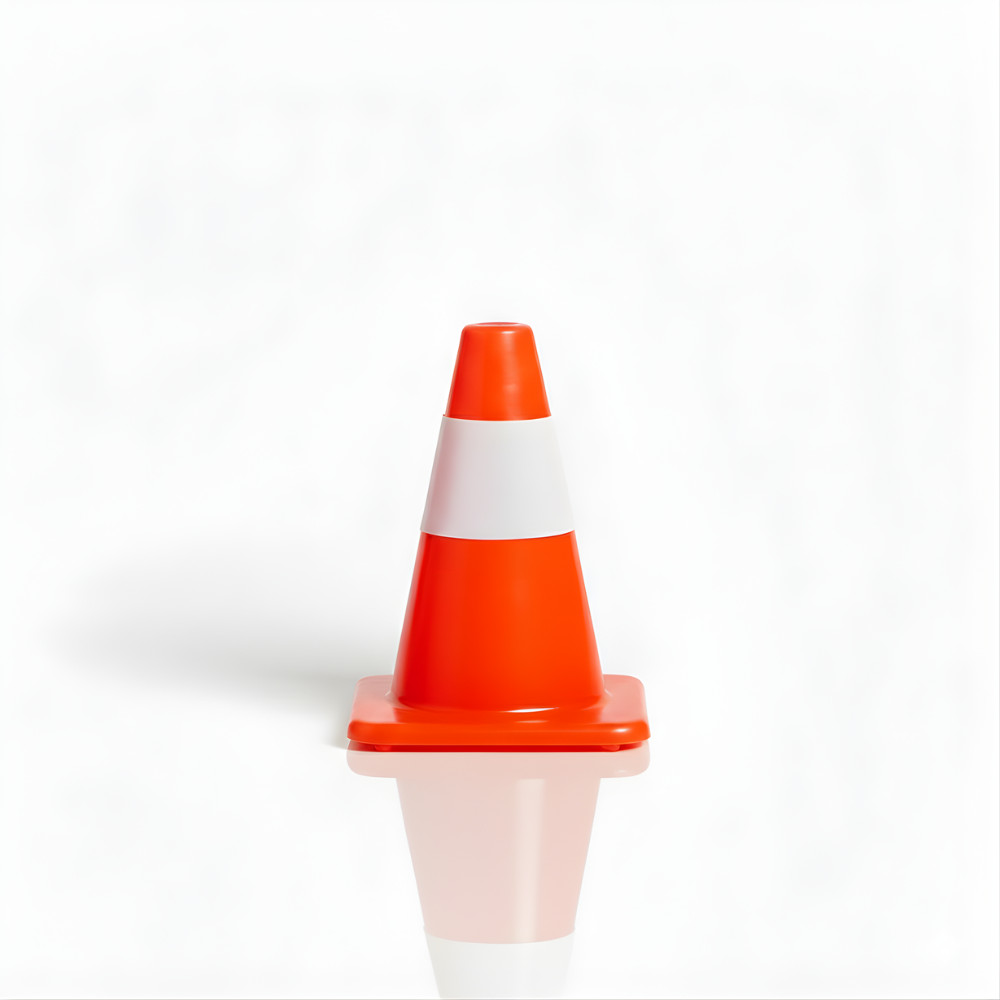 Traffic Cone Mini SSBO 30 cm Warna Orange – Ringan, Stabil, Tahan Cuaca & Mudah Dipindahkan