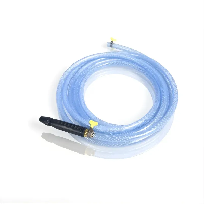 Selang Air PVC Serat Benang Transparan SSBO ⅝ & ¾ Inch – Nozzle Stick + 2 Klem, Kuat, Fleksibel, Anti Lumut & Siap Pakai