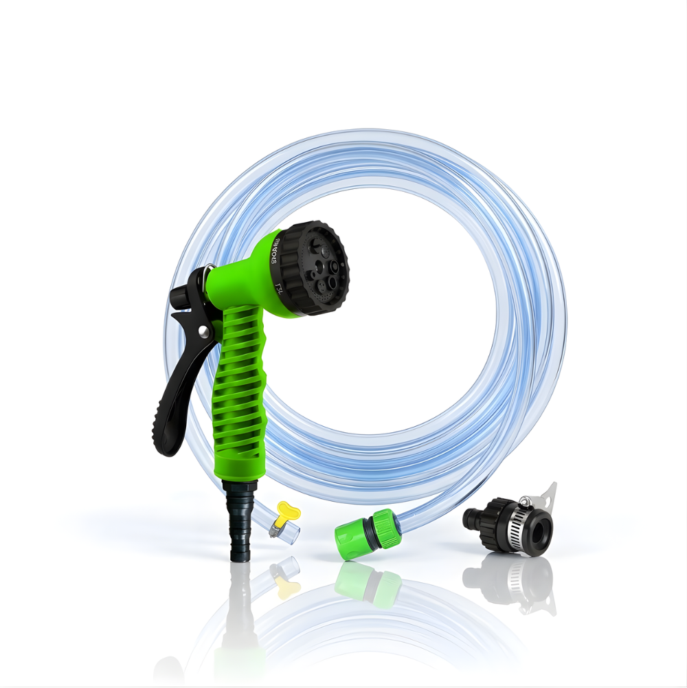 SSBO Paket Selang Air Elastis Bening transparan ½ & ¾ Inch – Nozzle 7 Mode, Konektor & Fitting Lengkap, Siap Pakai untuk Taman & Kendaraan