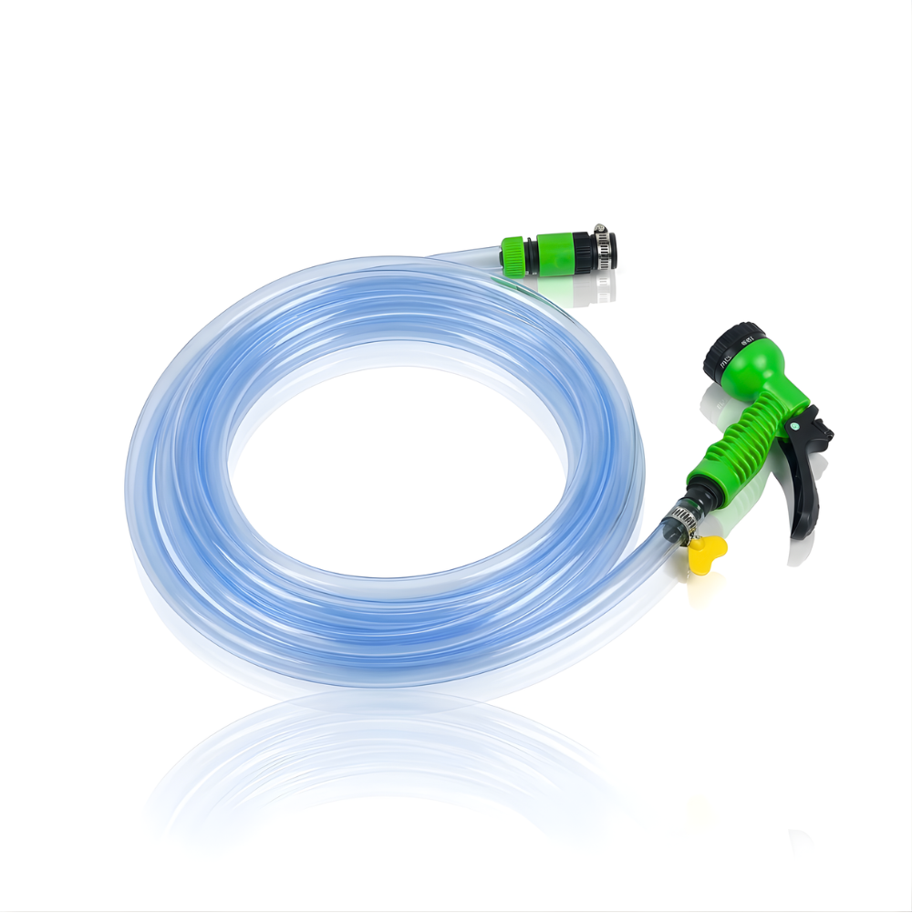 SSBO Paket Selang Air Elastis Bening transparan ½ & ¾ Inch – Nozzle 7 Mode, Konektor & Fitting Lengkap, Siap Pakai untuk Taman & Kendaraan