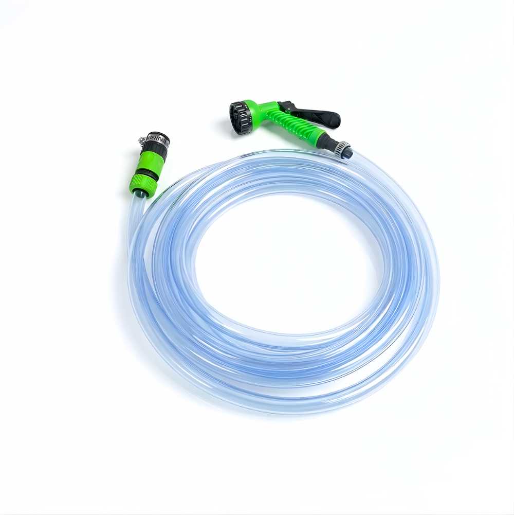 SSBO Paket Selang Air Elastis Bening transparan ½ & ¾ Inch – Nozzle 7 Mode, Konektor & Fitting Lengkap, Siap Pakai untuk Taman & Kendaraan