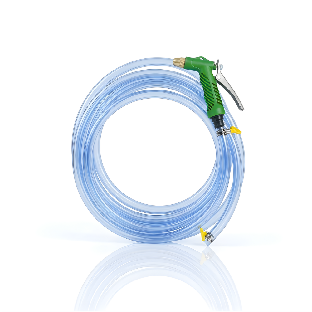 SSBO Selang Air Elastis Bening ½ & ¾ Inch – Dengan Nozzle Semprotan 4 Mode & Aksesoris Lengkap