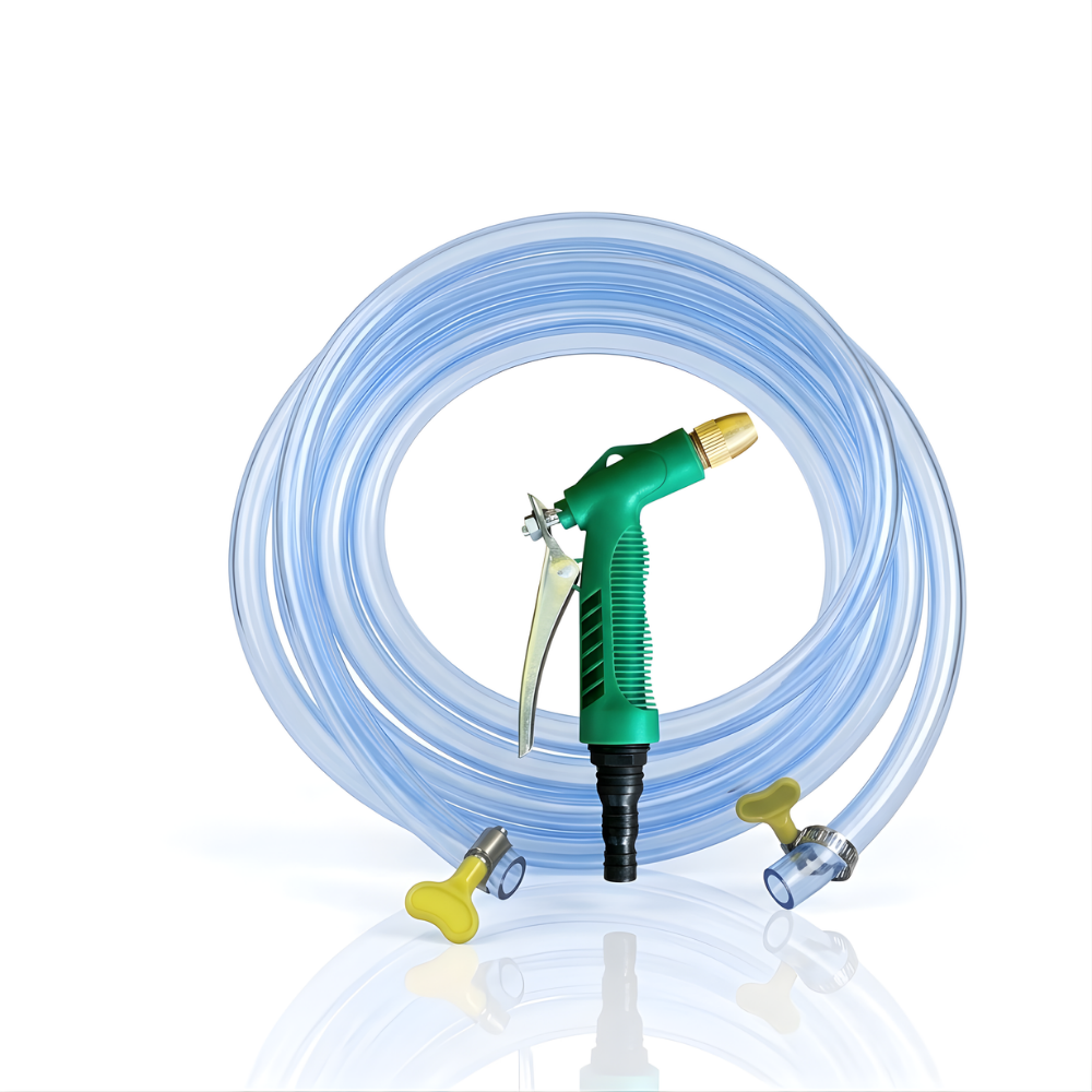 SSBO Selang Air Elastis Bening ½ & ¾ Inch – Dengan Nozzle Semprotan 4 Mode & Aksesoris Lengkap