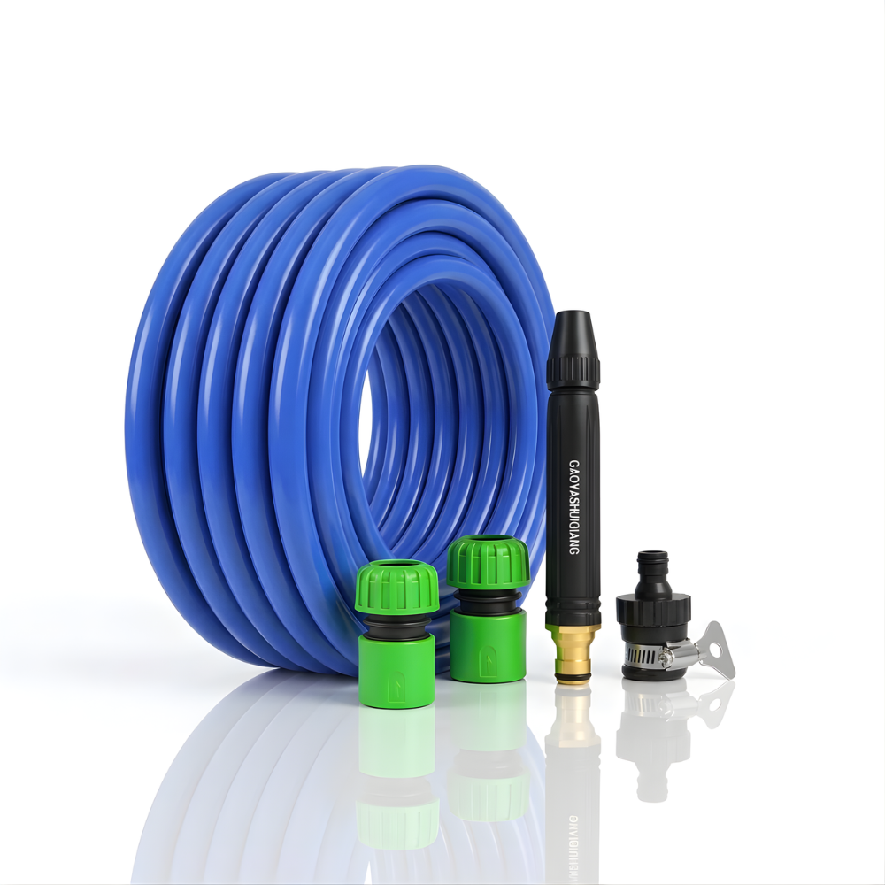 Paket Selang Air Elastis 1,5 mm SSBO ½, ⅝ & ¾ Inch – Nozzle Stick, 2 Konektor & Fitting Lengkap