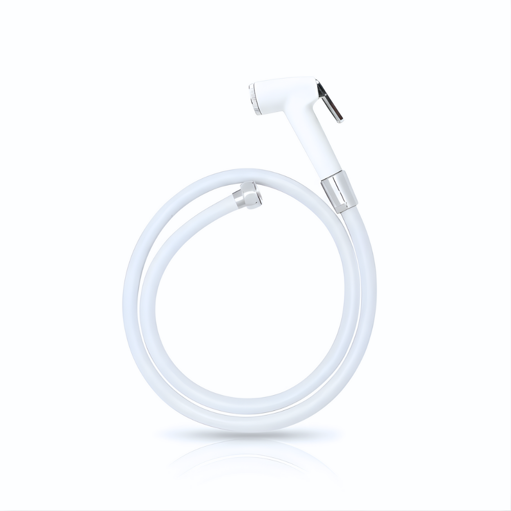 Jet Shower WC SSBO Warna Putih – Konektor ½ Inch, Selang Fleksibel 1.2 m, Anti Bocor, Kuat & Mudah Dipasang