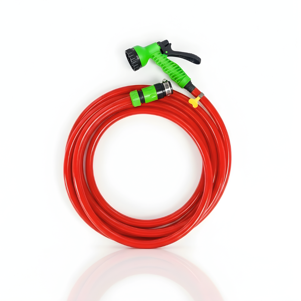 Paket Selang Air Elastis 1mm SSBO ½, ⅝, ¾ Inch – Nozzle 7 Mode, 2 Konektor & Fitting Lengkap