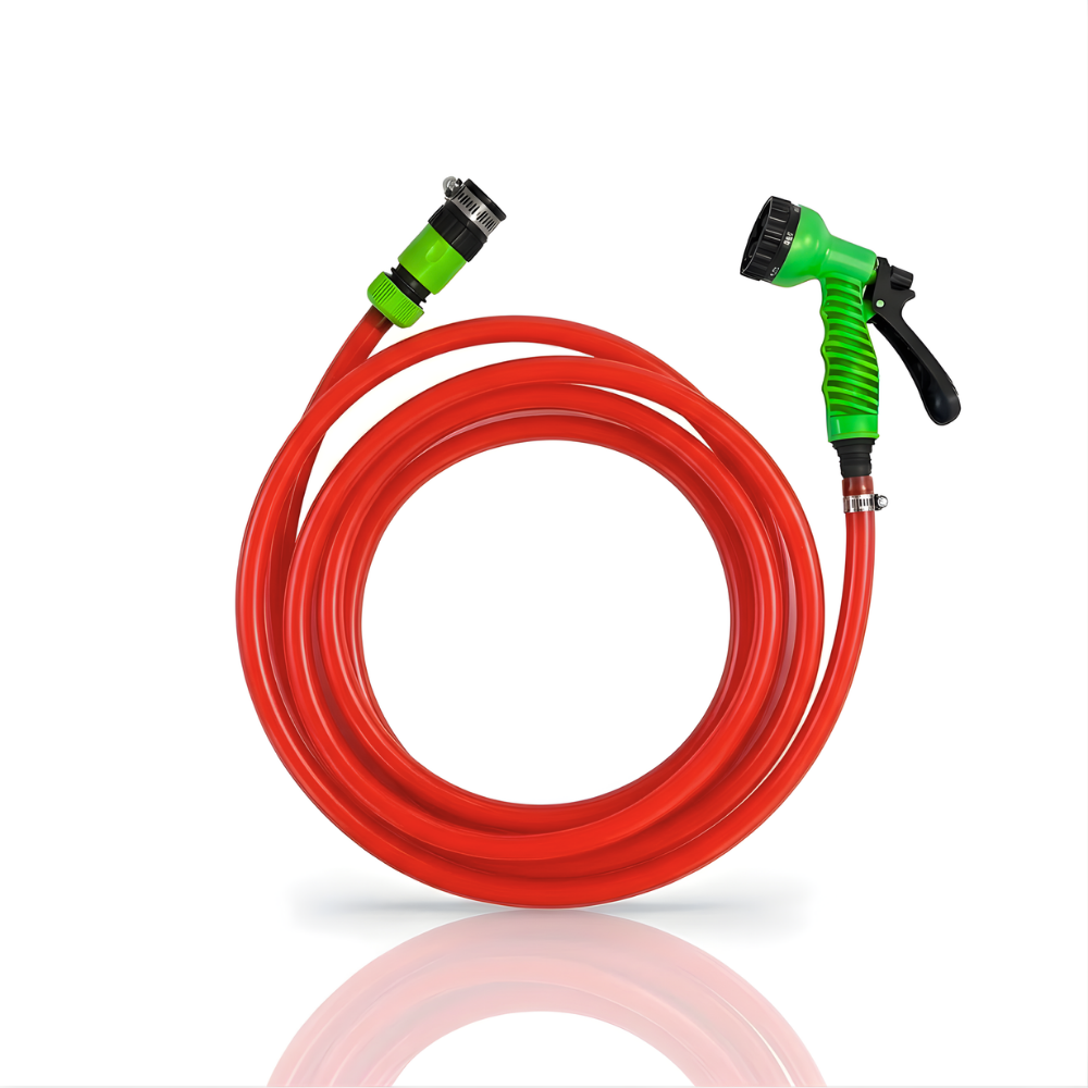 Paket Selang Air Elastis 1mm SSBO ½, ⅝, ¾ Inch – Nozzle 7 Mode, 2 Konektor & Fitting Lengkap
