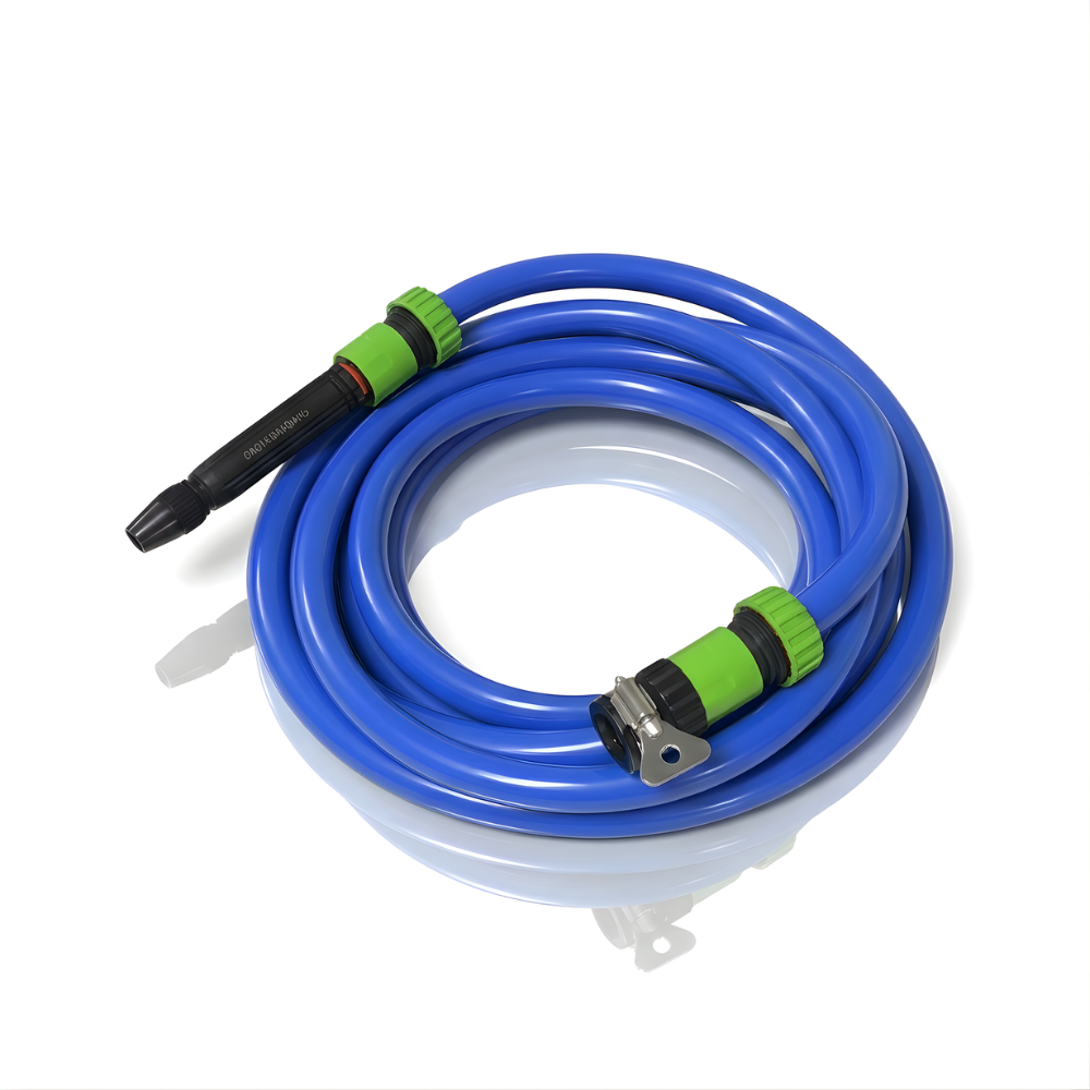 Paket Selang Air Elastis 1,5 mm SSBO ½, ⅝ & ¾ Inch – Nozzle Stick, 2 Konektor & Fitting Lengkap