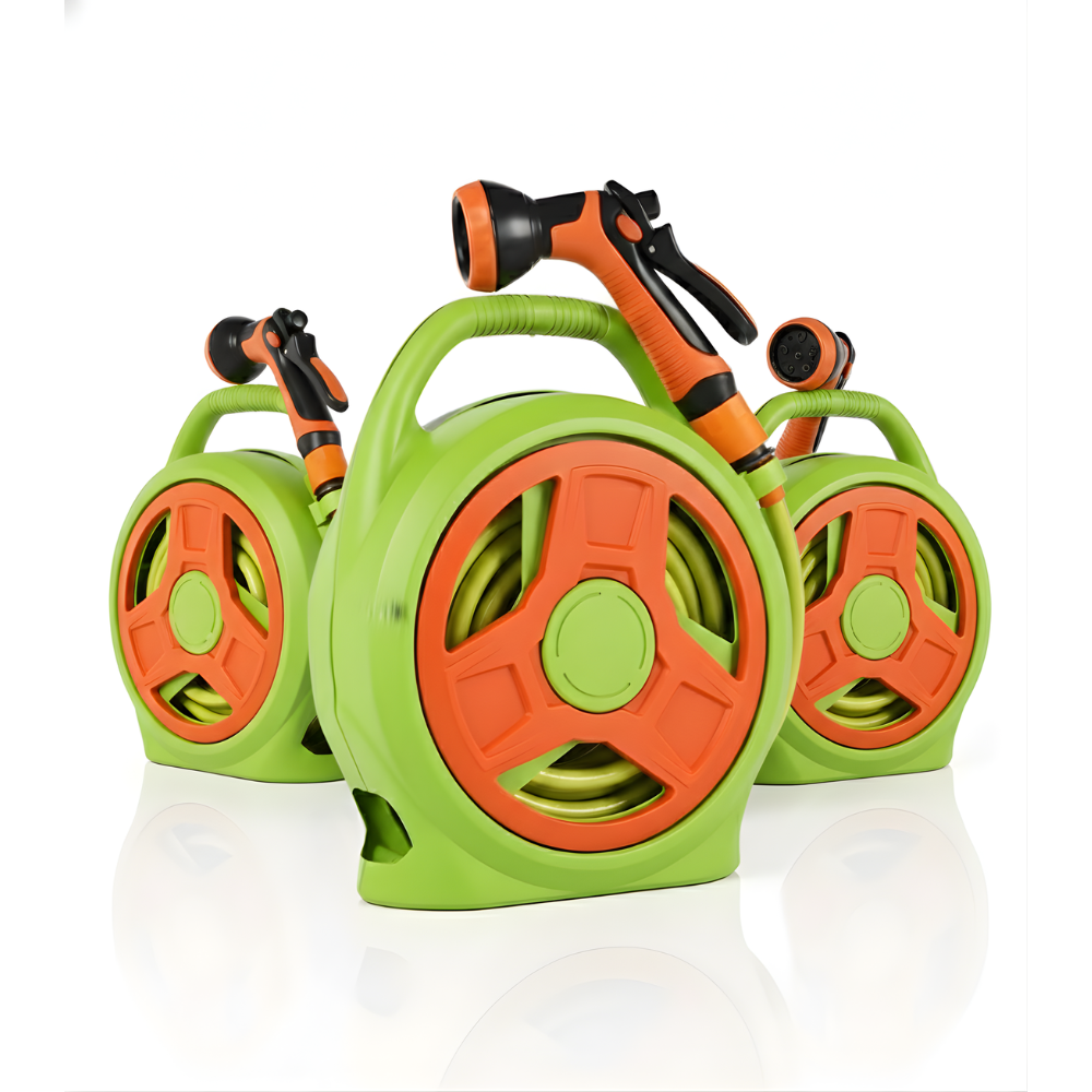 SSBO Selang Air Roll 12 Meter Warna Hijau – Gulung Manual, Dengan Semprotan, Tanpa Stand, Praktis & Fleksibel