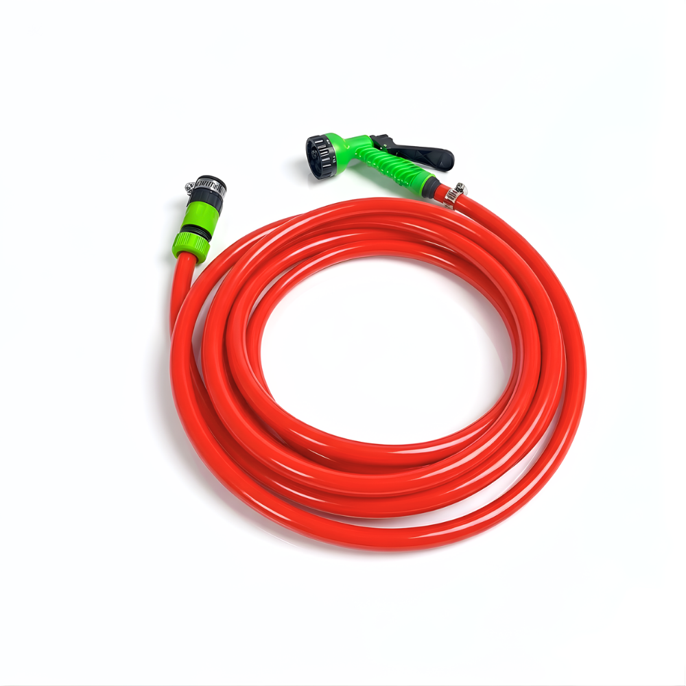 Paket Selang Air Elastis 1mm SSBO ½, ⅝, ¾ Inch – Nozzle 7 Mode, 2 Konektor & Fitting Lengkap