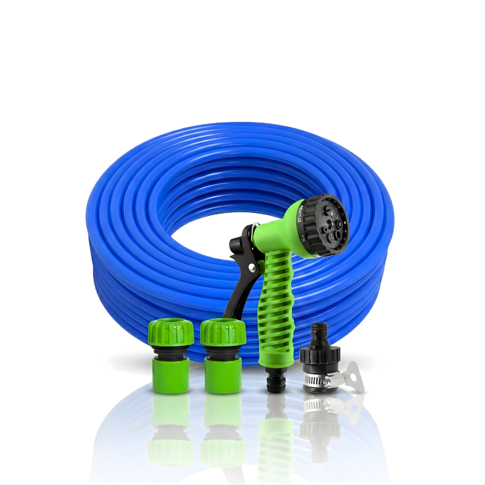 Paket Selang Air Elastis 1mm SSBO ½, ⅝ & ¾ Inch – Nozzle 7 Mode, Konektor & Fitting Lengkap