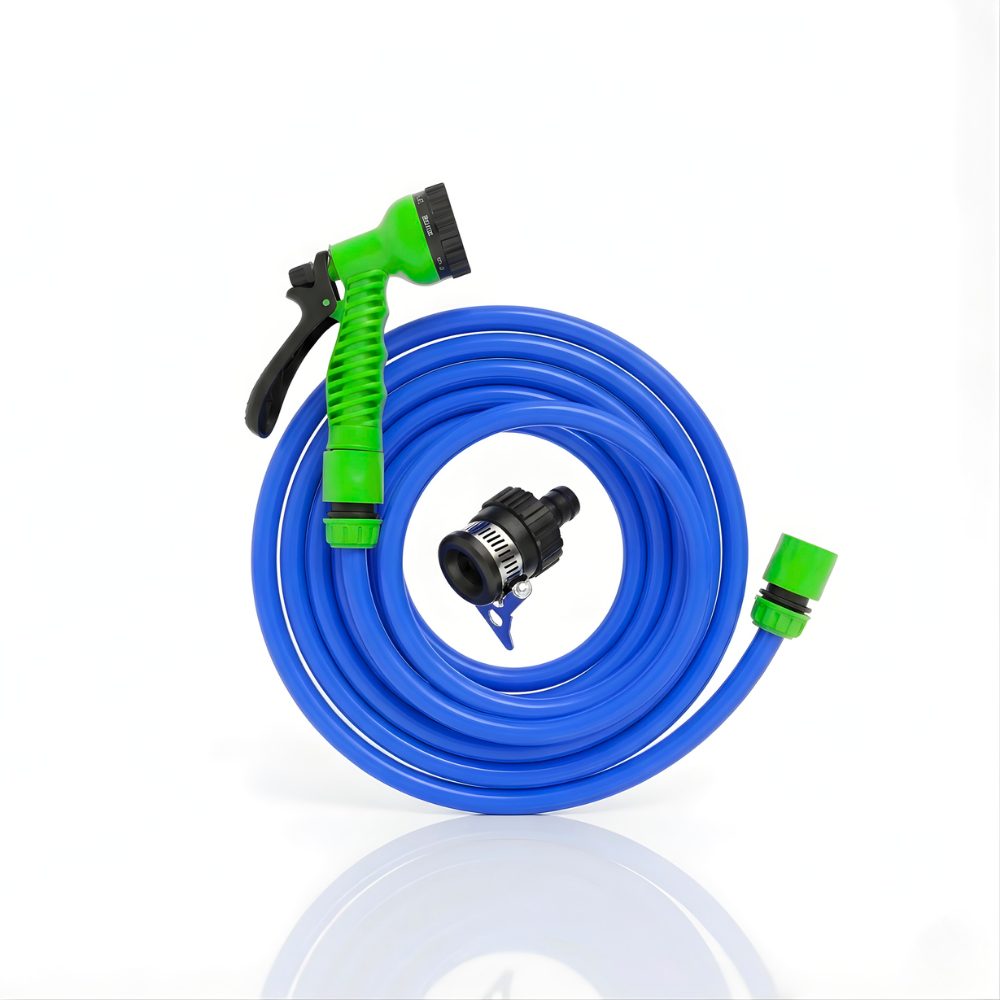 Paket Selang Air Elastis 1mm SSBO ½, ⅝ & ¾ Inch – Nozzle 7 Mode, Konektor & Fitting Lengkap